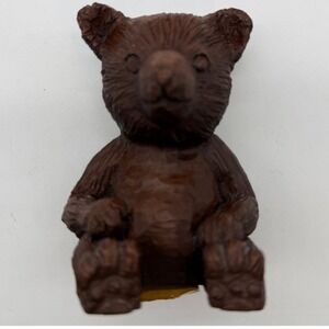 Vintage Handcrafted Red Mill Mfg USA Teddy Bear Carving Wood Figurine 1986